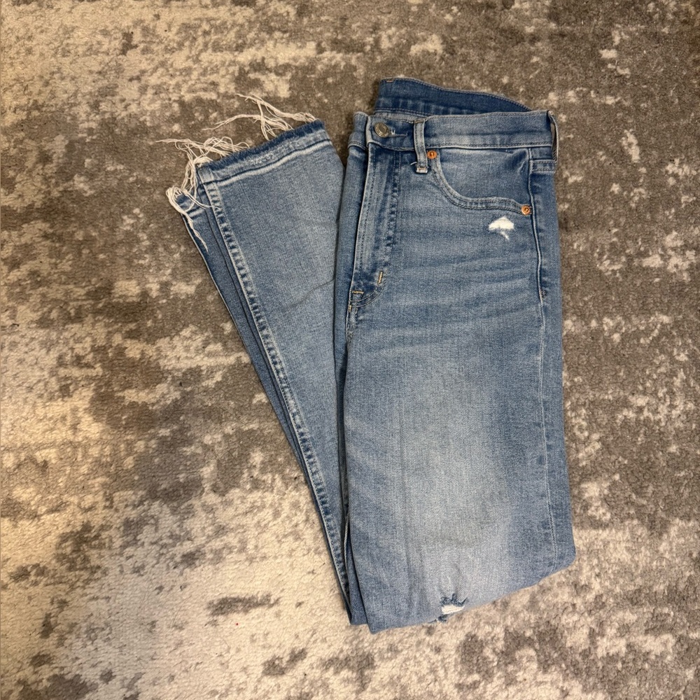 Gap Cigarette High Rise Ripped Jeans